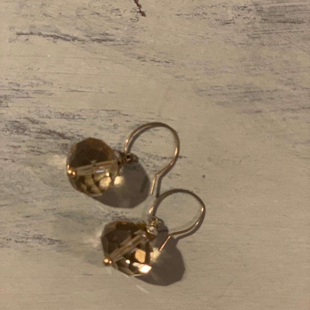 Stella & Dot Champaign Ball Drop Earrings - Picture 3 of 5